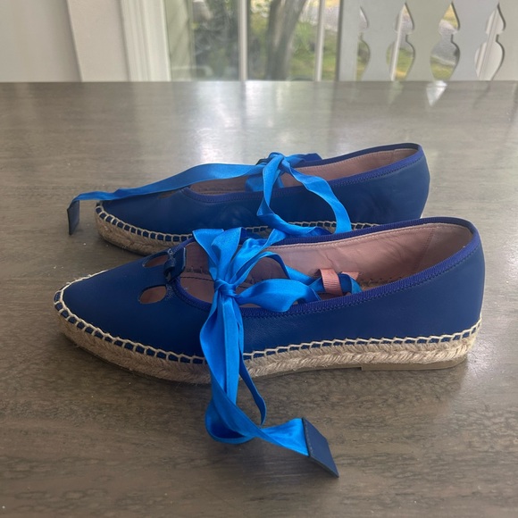 Marc Jacobs The Mouse Espadrille Lace-up Flat In Navy - Picture 3 of 11